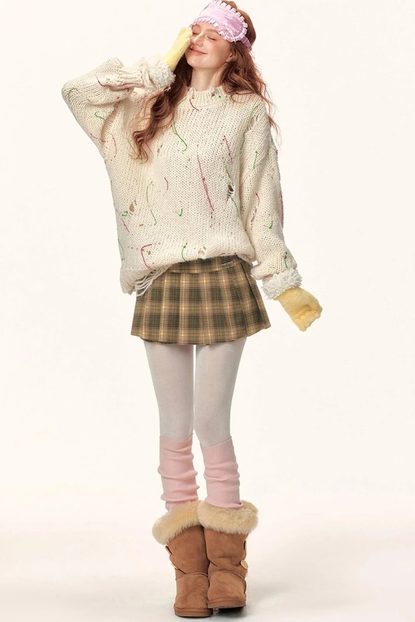 Irregular Color-Block Knit Sweater