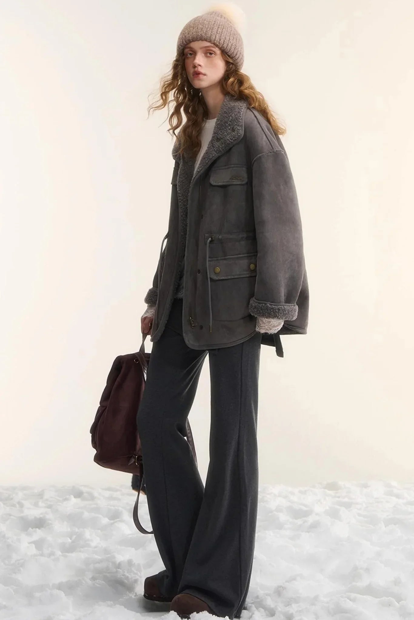 Irregular Flared Knit Pants