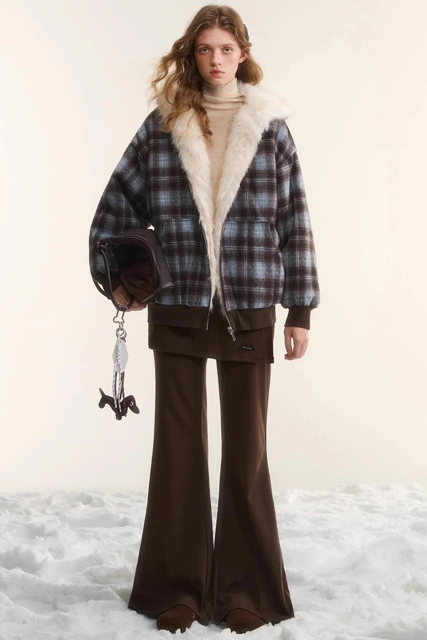 Irregular Flared Knit Pants