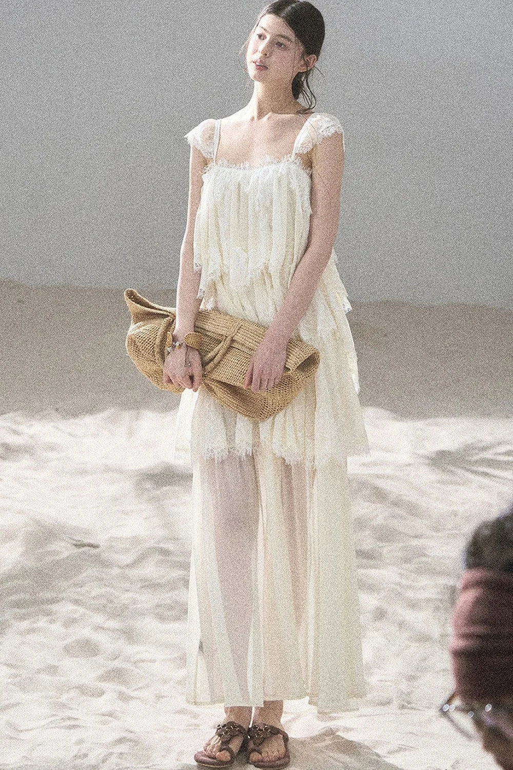 Irregular French Lace Mesh Top Set-Up