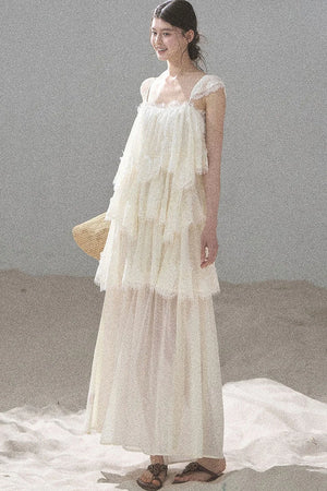 Irregular French Lace Mesh Top Set-Up