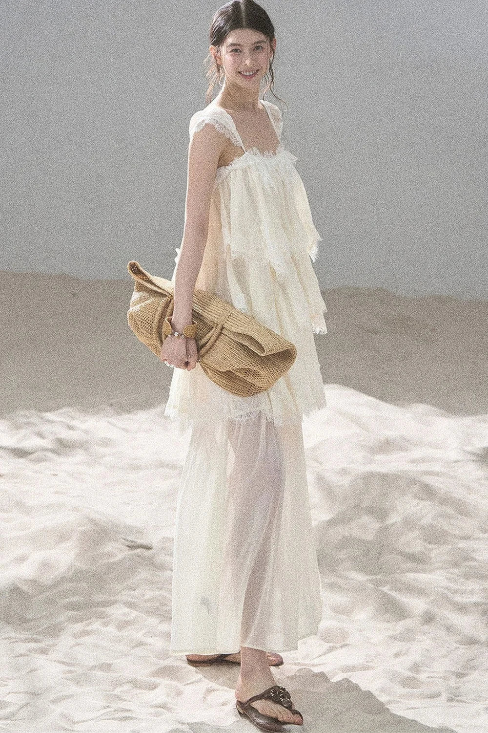 Irregular French Lace Mesh Top Set-Up