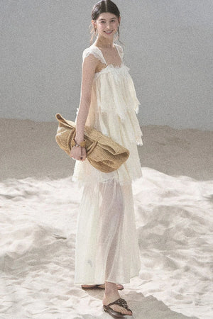Irregular French Lace Mesh Top Set-Up