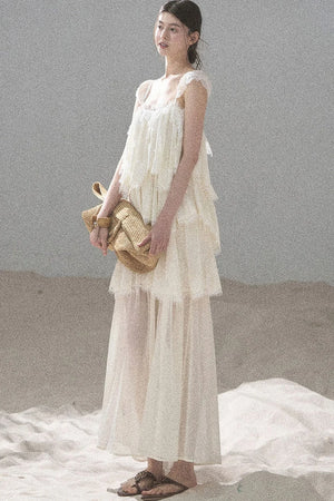 Irregular French Lace Mesh Top Set-Up