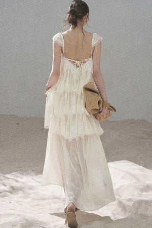 Irregular French Lace Mesh Top Set-Up