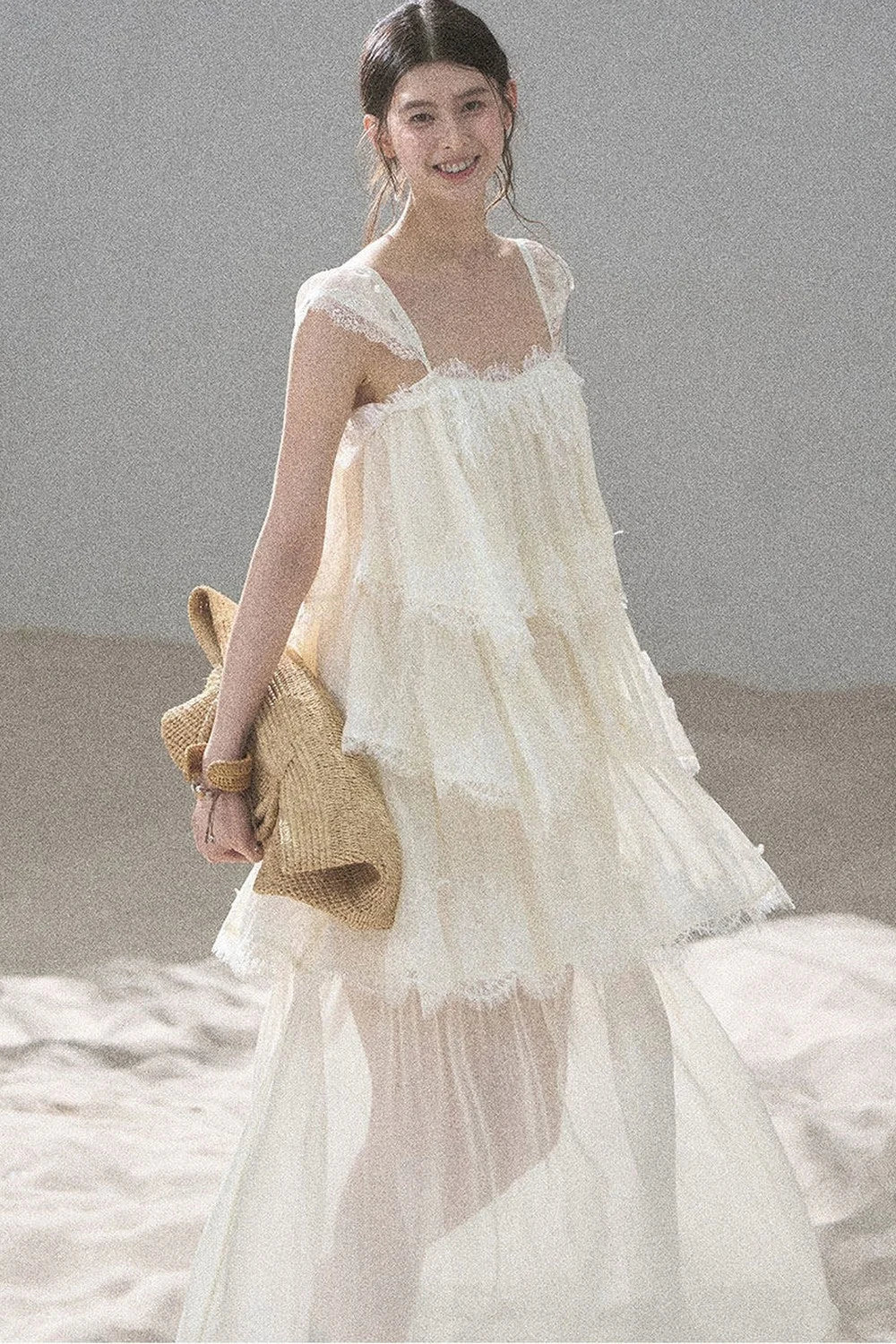 Irregular French Lace Mesh Top Set-Up