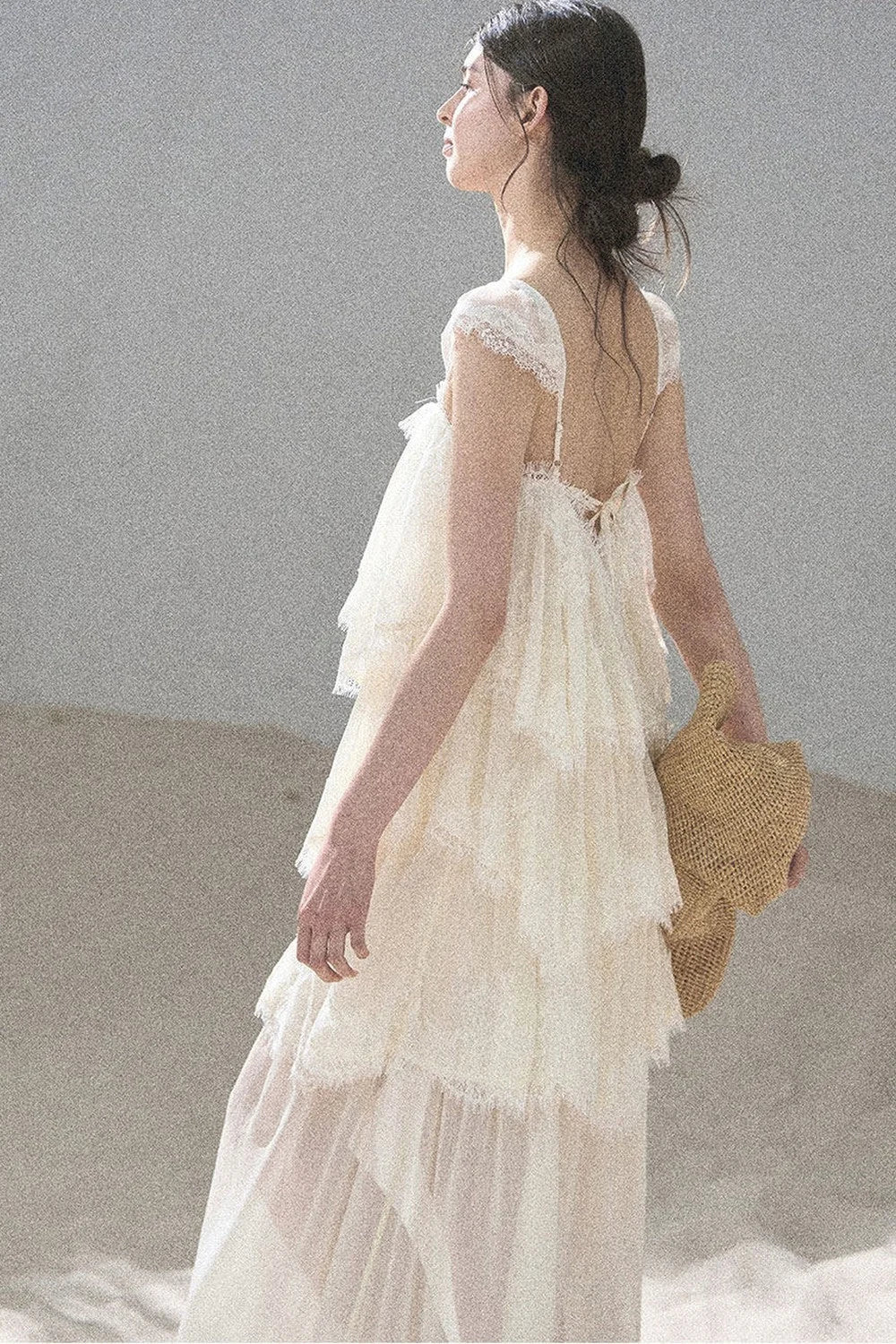 Irregular French Lace Mesh Top Set-Up