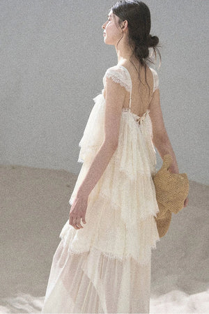 Irregular French Lace Mesh Top Set-Up