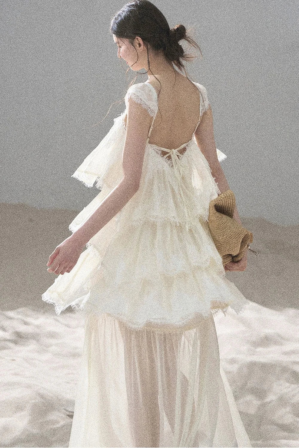 Irregular French Lace Mesh Top Set-Up