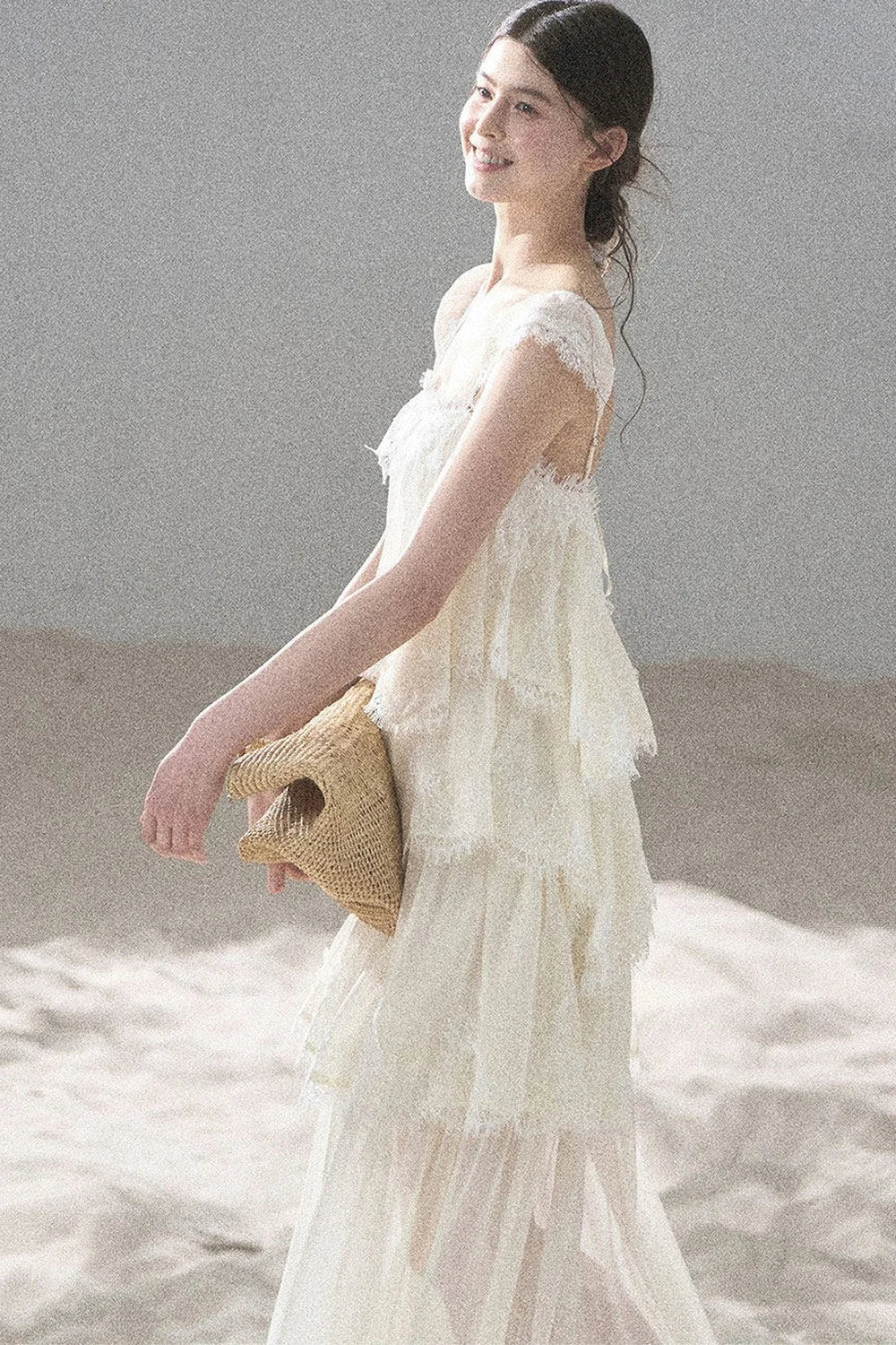 Irregular French Lace Mesh Top Set-Up