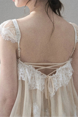 Irregular French Lace Mesh Top Set-Up