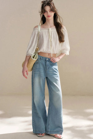 Irregular French Lace Off-Shoulder Set-Up