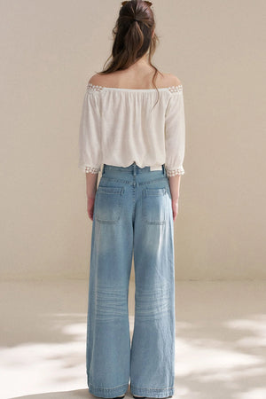 Irregular French Lace Off-Shoulder Set-Up