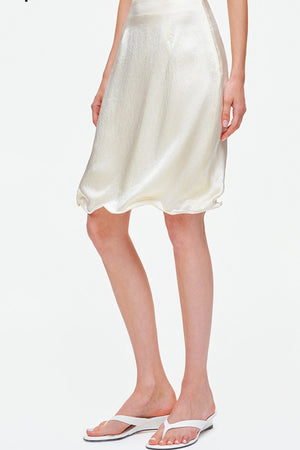 Irregular Hem Adjustable Drape Mid-Length Skirt