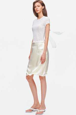 Irregular Hem Adjustable Drape Mid-Length Skirt