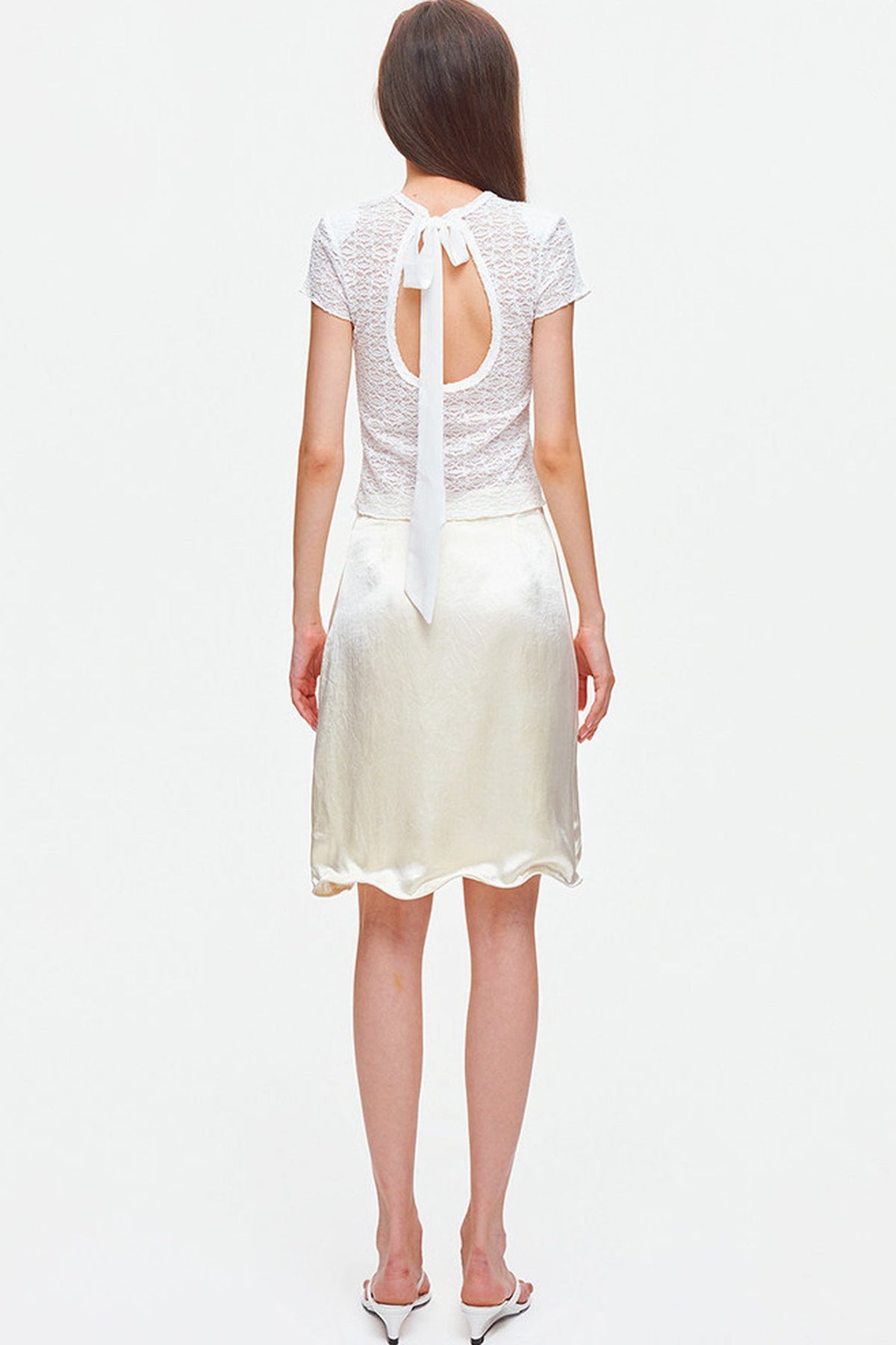 Irregular Hem Adjustable Drape Mid-Length Skirt