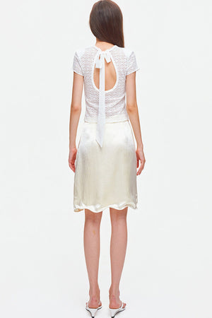Irregular Hem Adjustable Drape Mid-Length Skirt