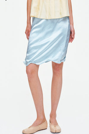 Irregular Hem Adjustable Drape Mid-Length Skirt