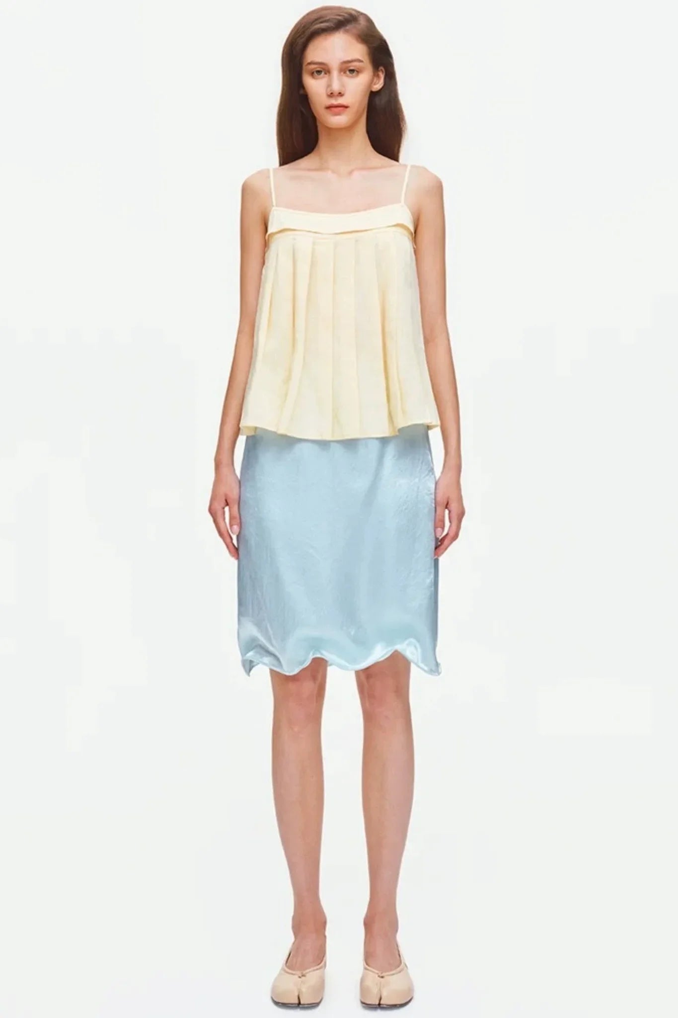 Irregular Hem Adjustable Drape Mid-Length Skirt