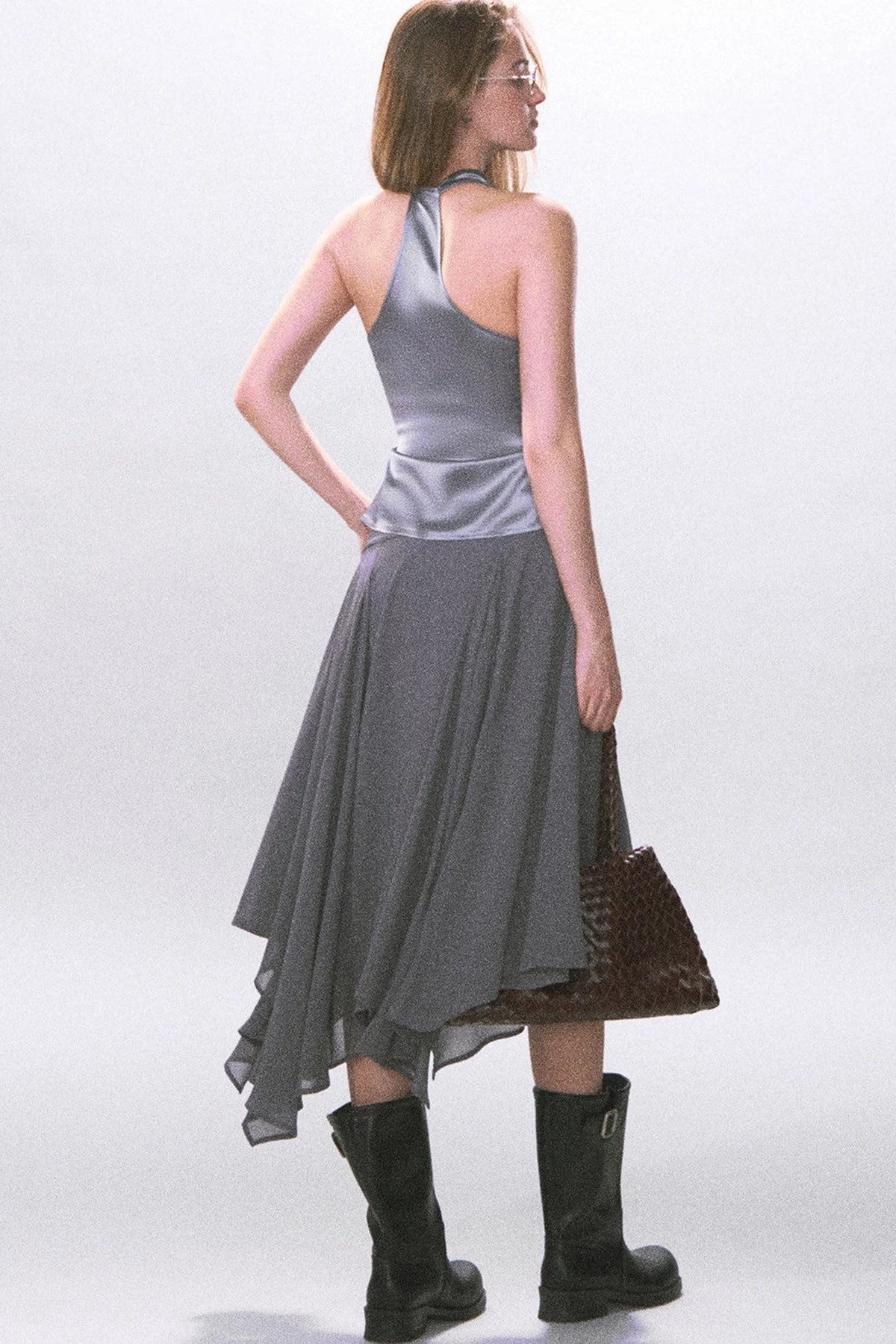 Irregular Hem Chiffon Skirt