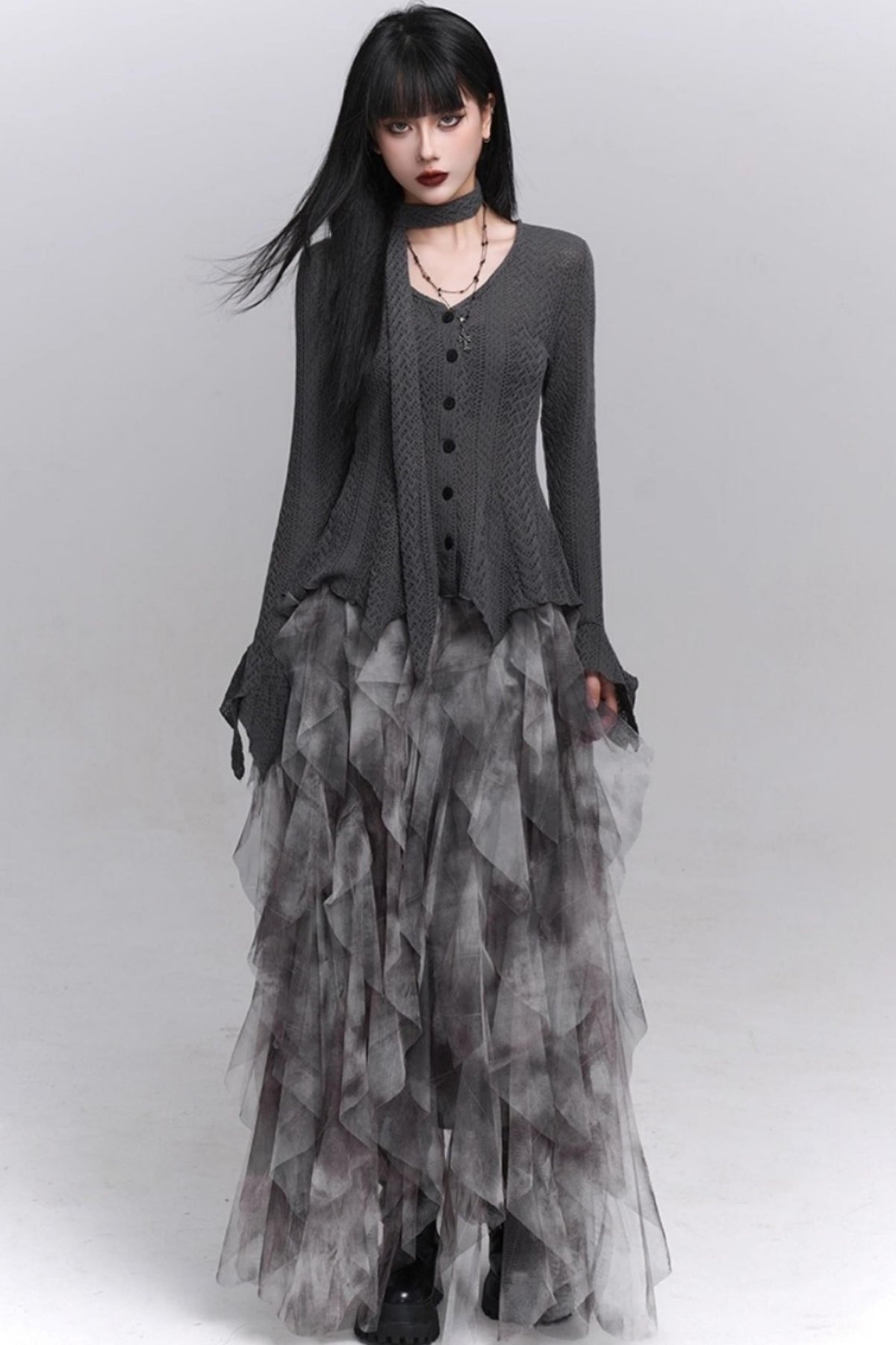 Irregular Hem Concert Skirt