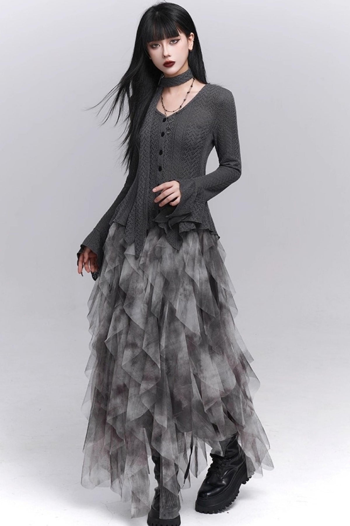 Irregular Hem Concert Skirt