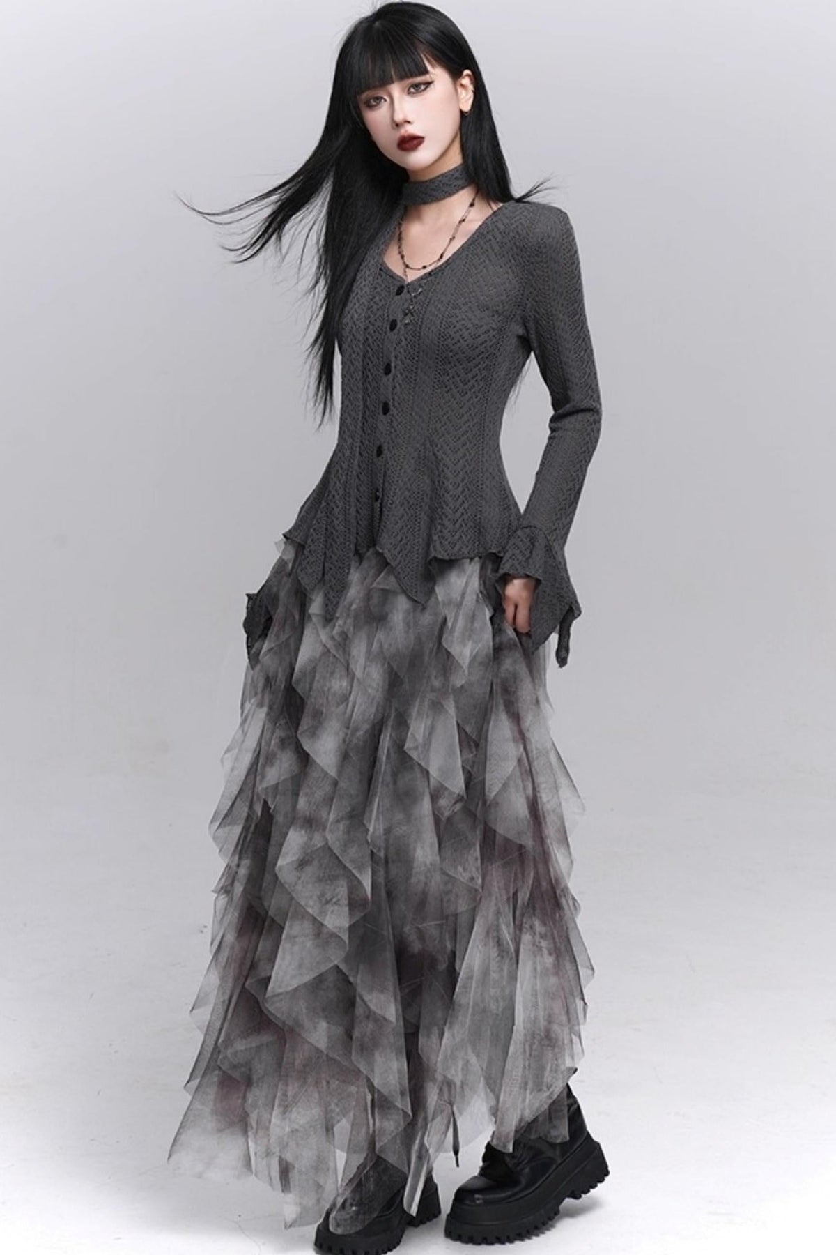 Irregular Hem Concert Skirt
