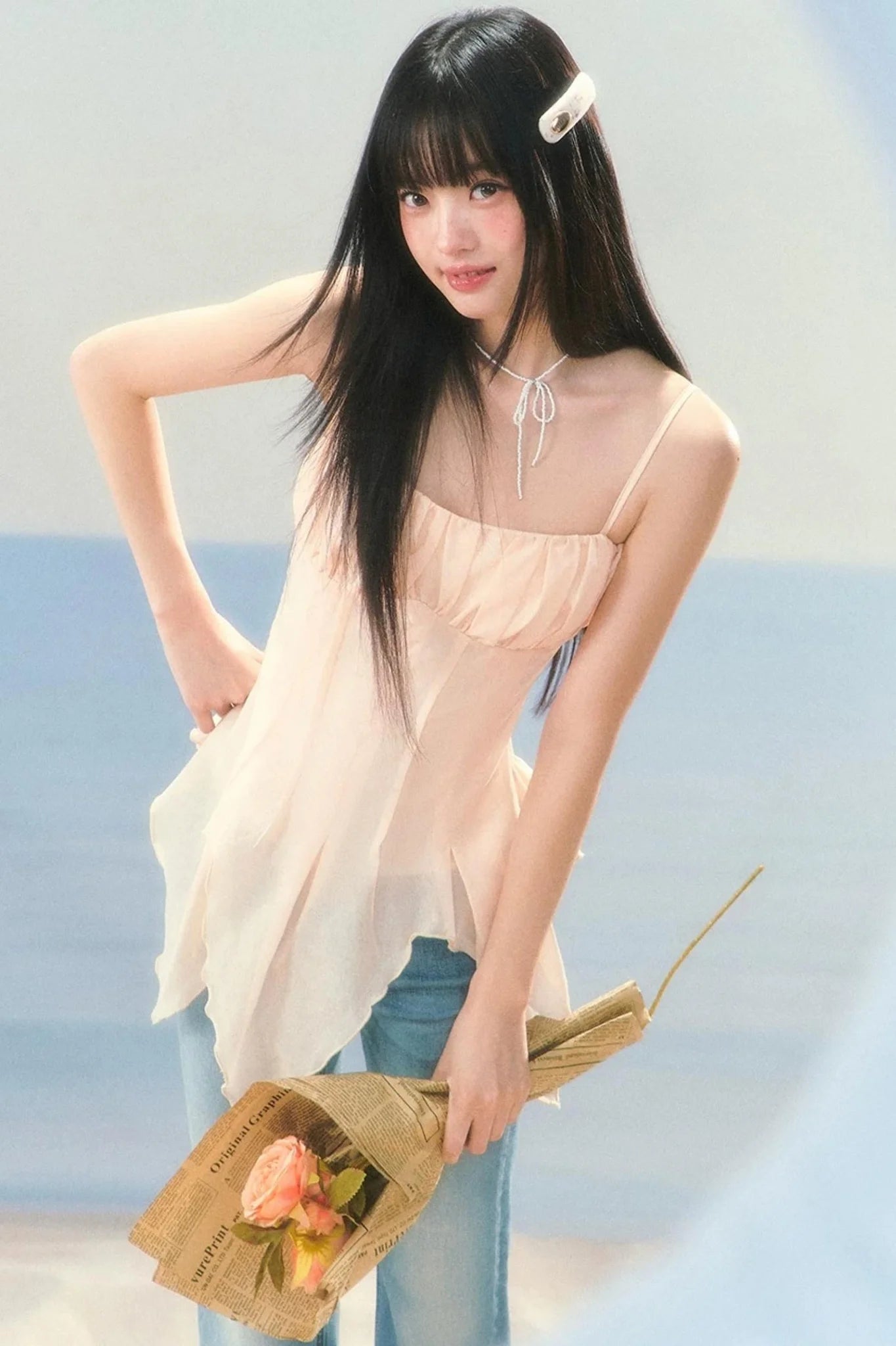 Irregular Hem Fishbone Camisole