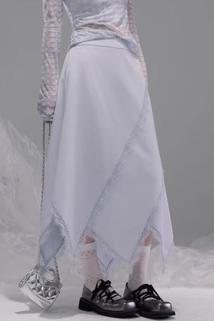 Irregular Lace Patchwork Skirt