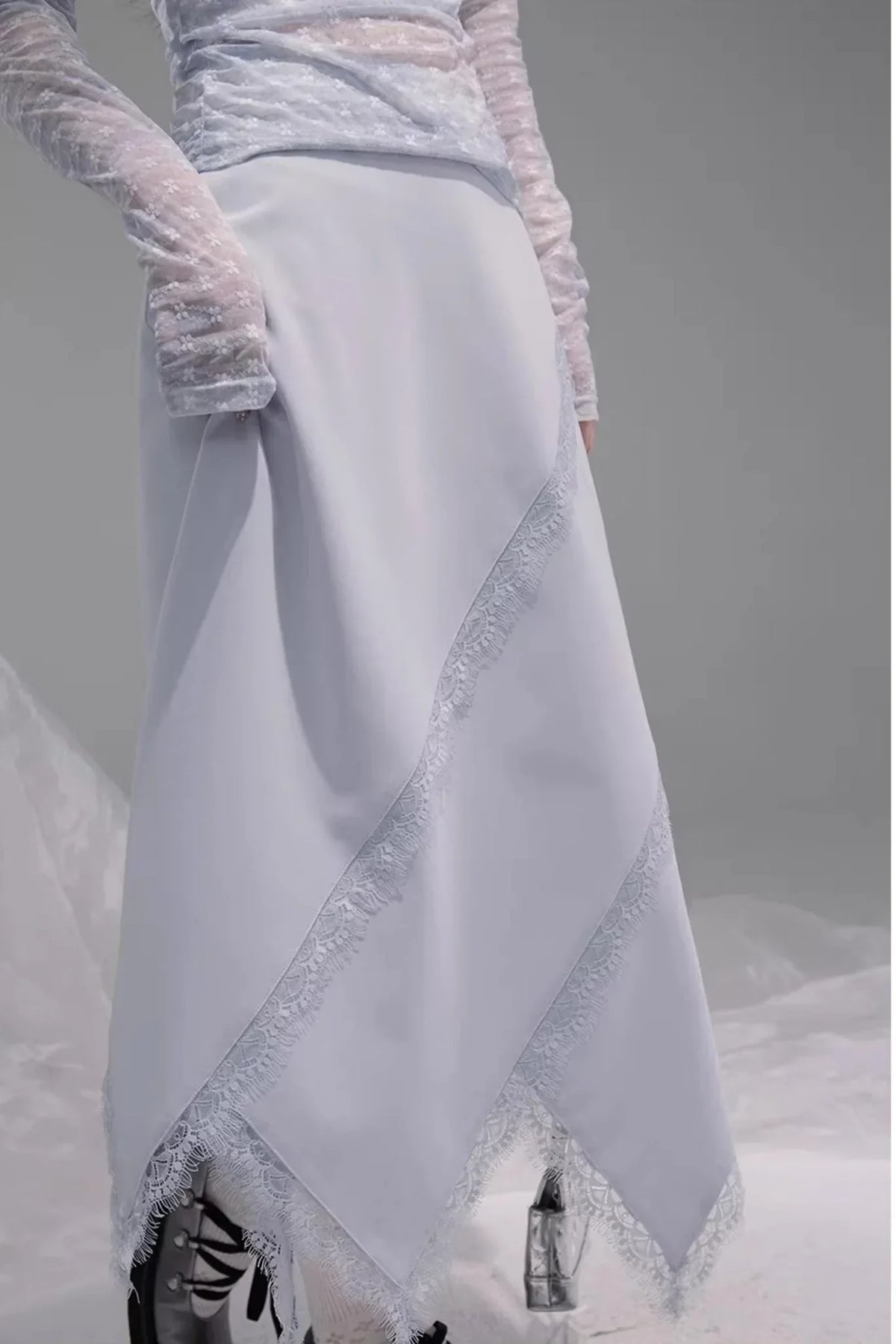 Irregular Lace Patchwork Skirt