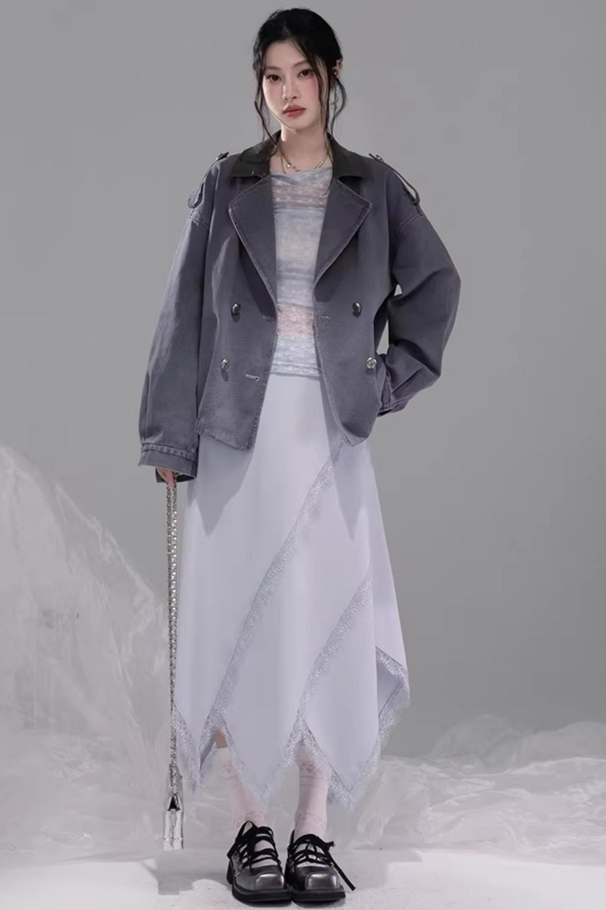 Irregular Lace Patchwork Skirt