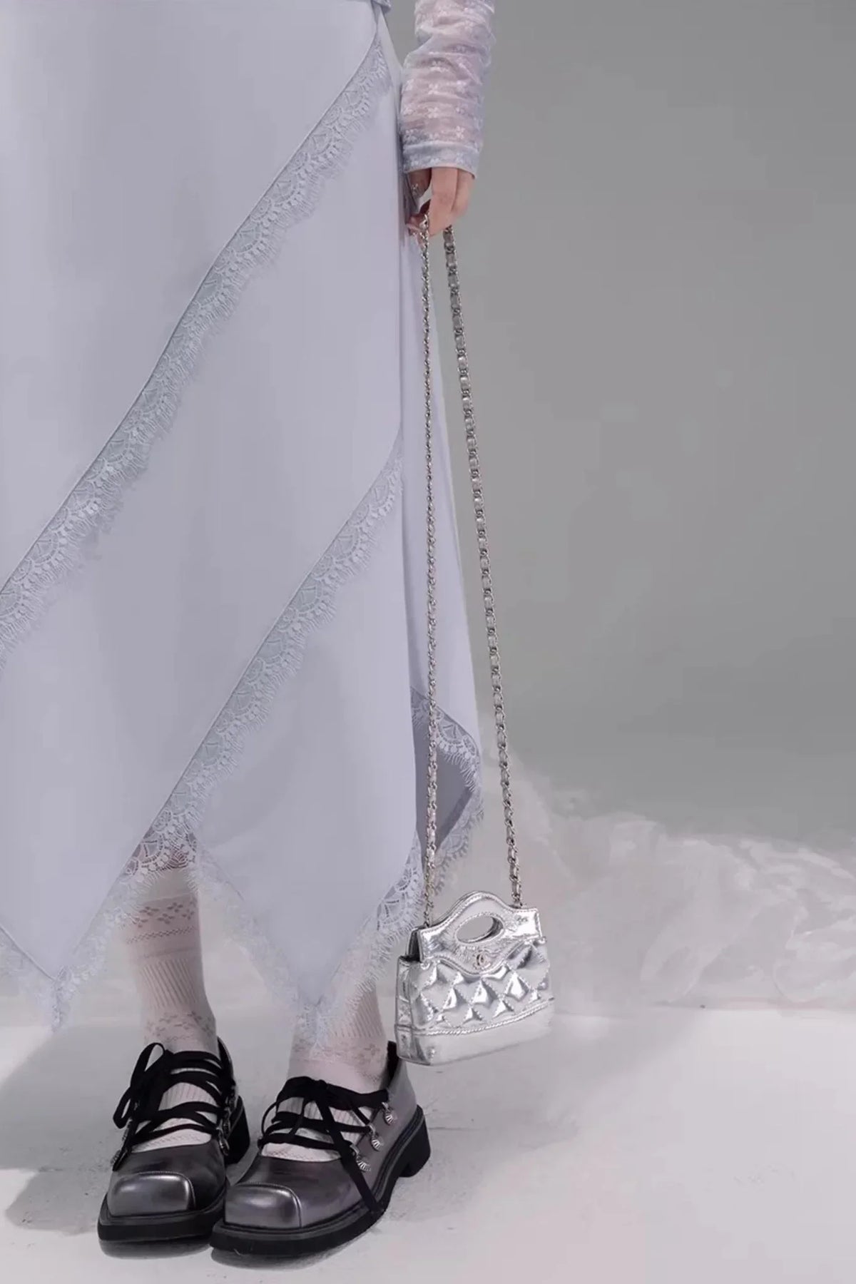 Irregular Lace Patchwork Skirt