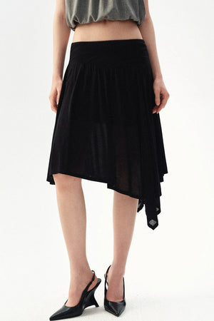 Irregular Mesh Midi Skirt