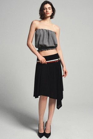 Irregular Mesh Midi Skirt
