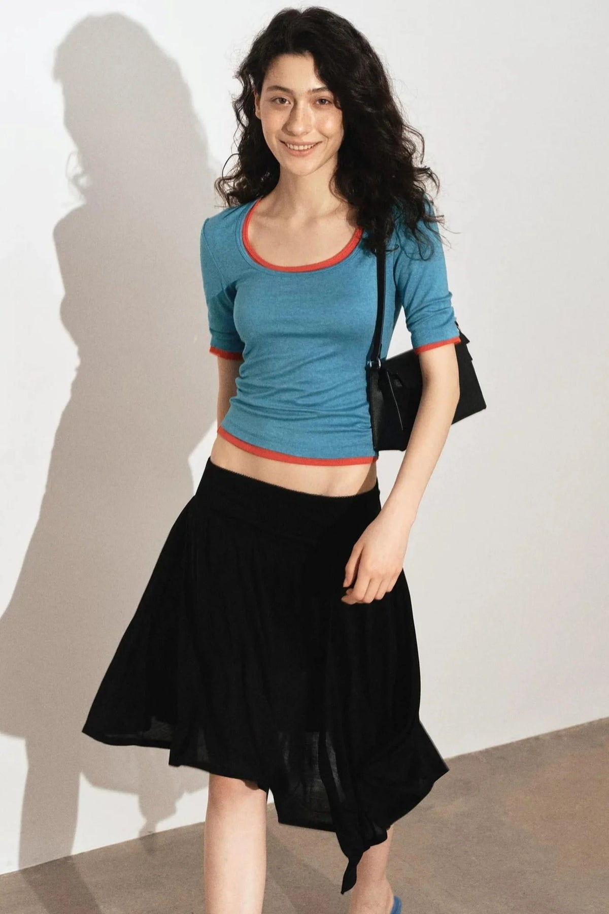 Irregular Mesh Midi Skirt