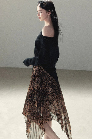 Irregular Off-Shoulder Hollow Blouse