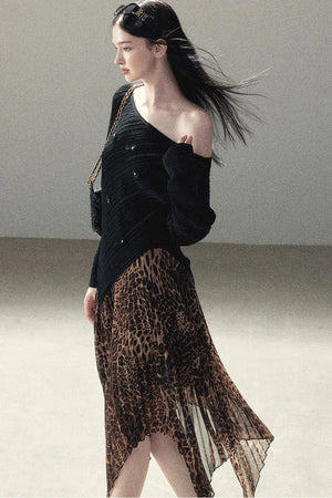 Irregular Off-Shoulder Hollow Blouse