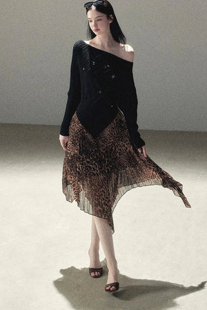 Irregular Off-Shoulder Hollow Blouse