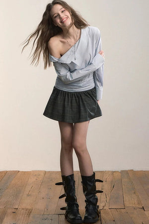 Irregular Patchwork Plaid Dress
