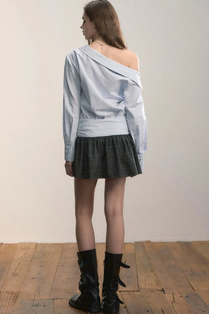 Irregular Patchwork Plaid Dress