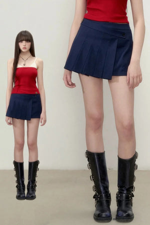 Irregular Pleated A-Line Skirt