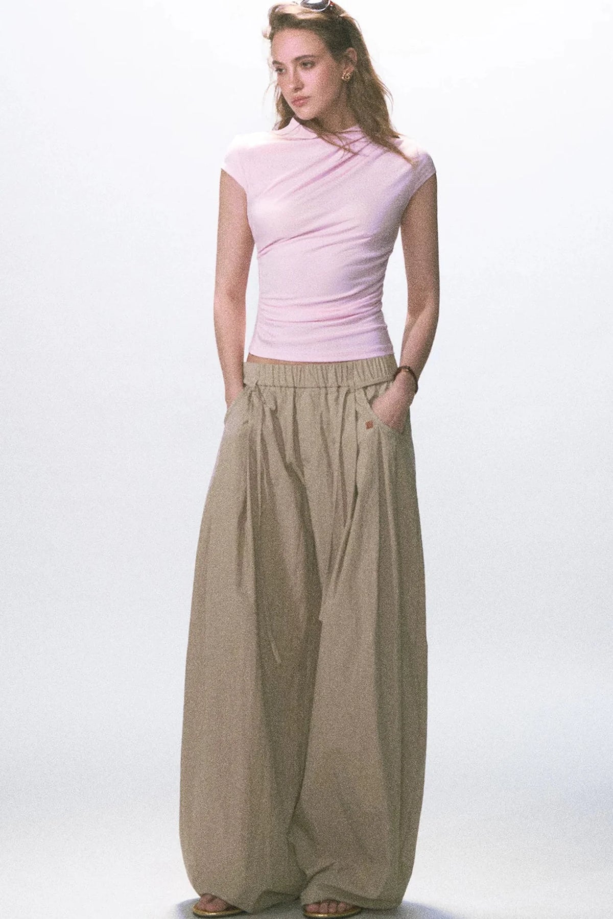 Irregular Pleated Knit Top
