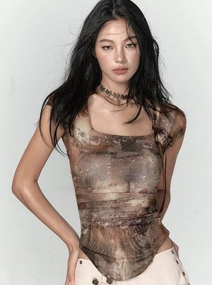 Irregular Pleated Short Sleeve T-Shirt