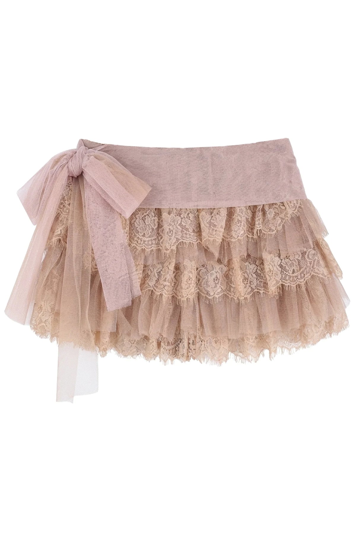 Irregular Ruffle Chiffon Camisole and Tulle Cake Skirt Set-Up
