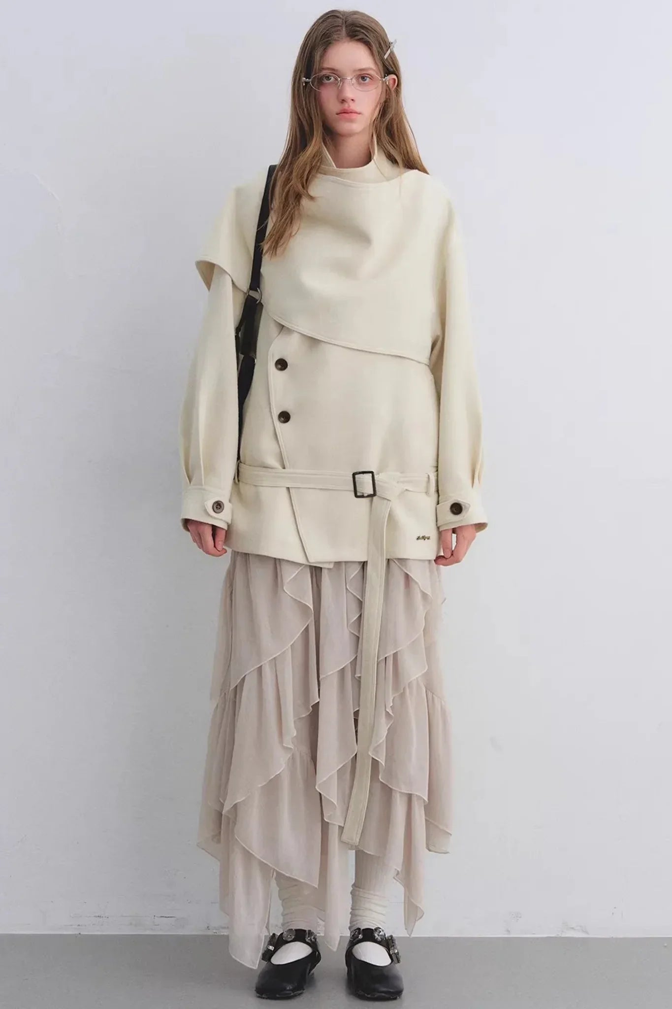 Irregular Ruffled Chiffon Skirt