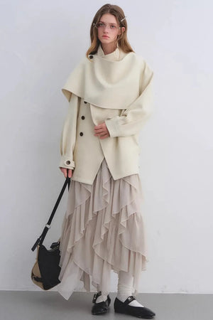 Irregular Ruffled Chiffon Skirt