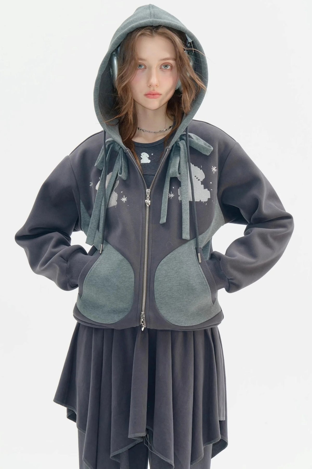 Irregular Skirt Casual Trousers Set-Up