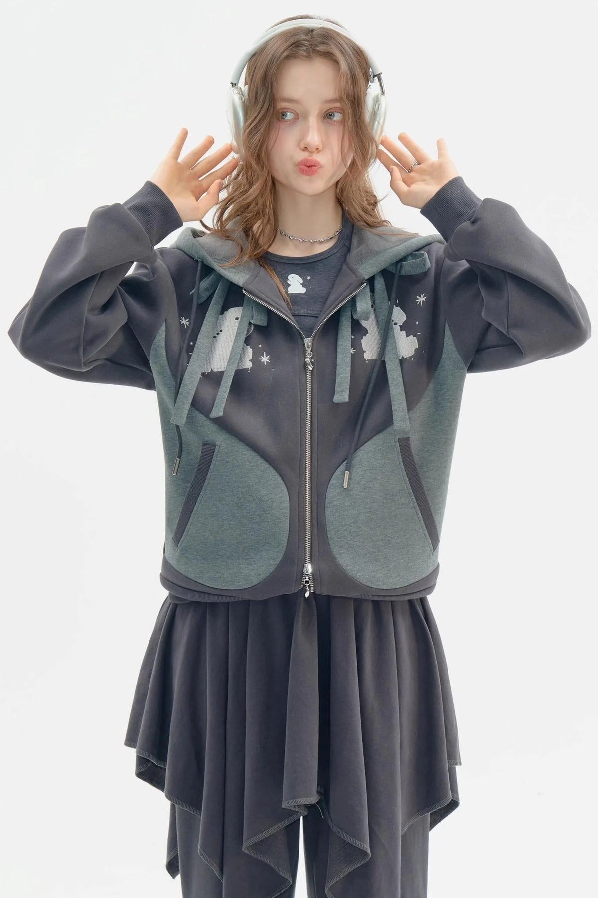 Irregular Skirt Casual Trousers Set-Up