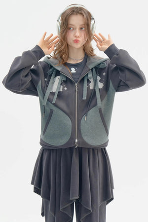 Irregular Skirt Casual Trousers Set-Up