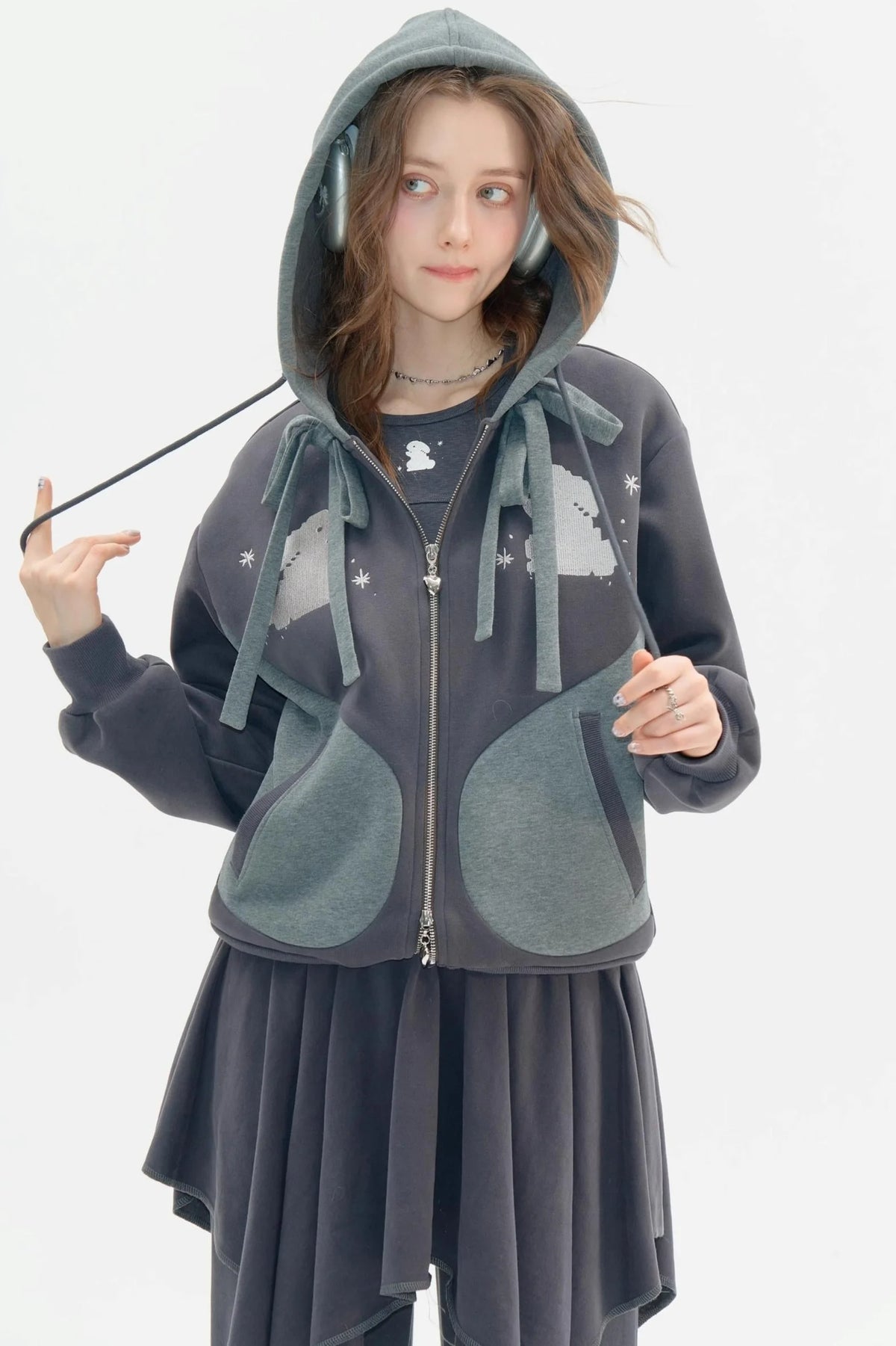 Irregular Skirt Casual Trousers Set-Up